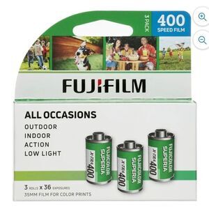 FUJIFILM Fujicolor Superia X-TRA 400 (35mm Roll Film, 36 Exposures, 3-Pack)​